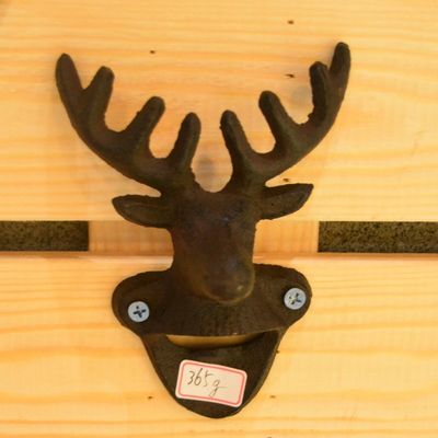 qualità Home Decor Deer Head Brown Rust Cast Iron Bottiglia Apritore fabbrica