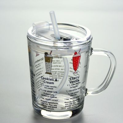 qualità Bicchiere da bere a cristallo a cartoni animati con coperchio e paglia di silicato fabbrica