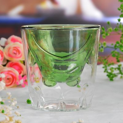 qualità Bicchieri colorati a doppio strato di borosilicato verde fabbrica