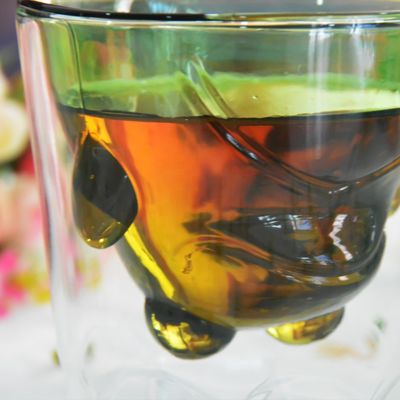 qualità Bicchieri colorati a doppio strato di borosilicato verde fabbrica