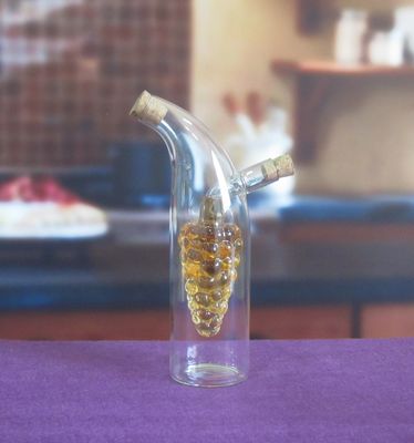 qualità Canister di vetro a doppio strato a forma di uva con coperchio per olio fabbrica