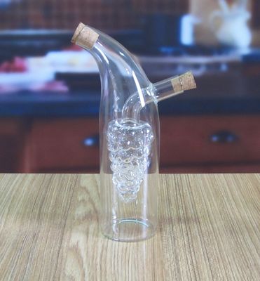 qualità Canister di vetro a doppio strato a forma di uva con coperchio per olio fabbrica