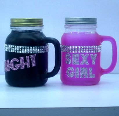 qualità Colore Diamanti caratteri Verniciato a mano contenitore di vetro Per cucina fabbrica