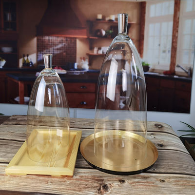 qualità Cloche a cupola di vetro trasparente senza piombo a mano da 21 pollici fabbrica