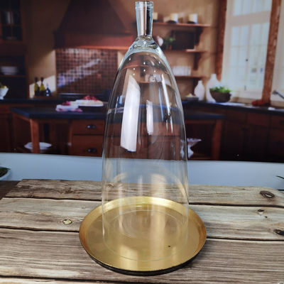 qualità Cloche a cupola di vetro trasparente senza piombo a mano da 21 pollici fabbrica