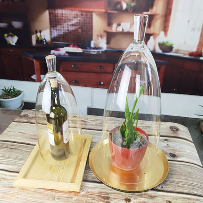 qualità Cloche a cupola di vetro trasparente senza piombo a mano da 21 pollici fabbrica