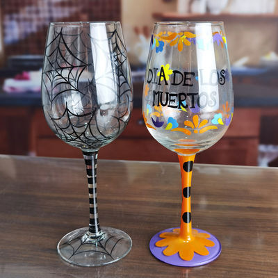 qualità FDA Regalo per le vacanze Vaso di vino da festa dipinto a mano fabbrica